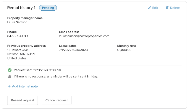Rental History Verification